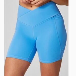 Blue Fabletics bike shorts